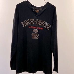 Vintage Harley Davidson Long-Sleeved Henley